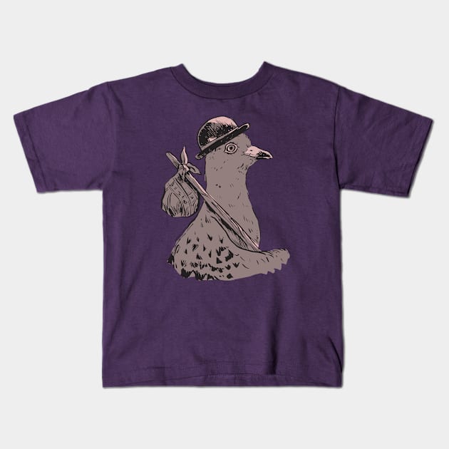 Hobo Pigeon Kids T-Shirt by zerostreet